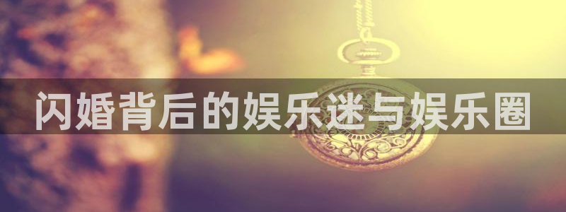 壹号平台下载安装：闪婚背后的娱乐迷与娱乐圈