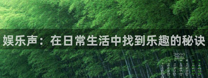 天辰娱乐app下载安装：娱乐声：在日常生活中找到乐趣的秘诀